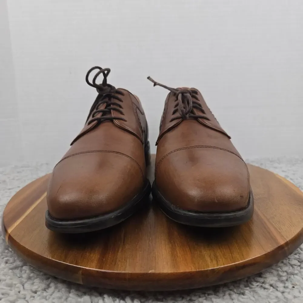 Johnston & Murphy Men 10M Branning XC4 Brown Leather Cap Toe Oxford Dress Shoe